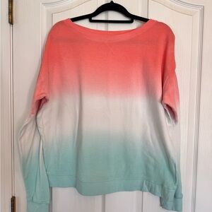 Splendid Women's Ombre Sweater Thermal Waffle Knit Top Size Medium